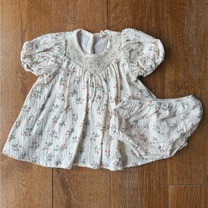 Quincy Mae Carina Dress - Ivory with Strawberries - Size 3-6 Months